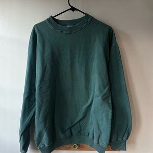 Women's Green Crew Neck Sweater
